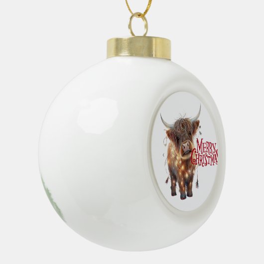 highland cow Snowflake Framed Ornament (Links)