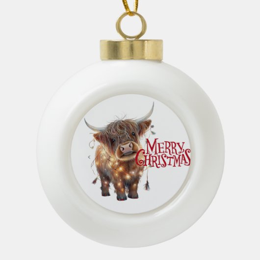 highland cow Snowflake Framed Ornament (Vorderseite)
