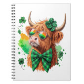 Highland Cow St Patrick's , Lucky Cow Notizblock (Vorderseite)