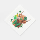 Highland Cow St Patrick's , Lucky Cow Serviette (Ecke)