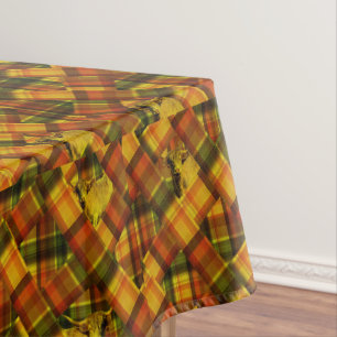 Highland Cow Tartan Design, Tischdecke