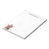 Highland Cow Tartan Wasserfarbe Personalisiert Notizblock (Rotiert)