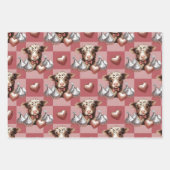 Highland Cow Valentine Chocolate Gift Set of 3 Geschenkpapier Set (Vorderseite 2)