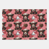 Highland Cow Valentine Chocolate Gift Set of 3 Geschenkpapier Set (Vorderseite)