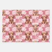 Highland Cow Valentine Pink Balloon Hearts Gift Geschenkpapier Set (Vorderseite 3)