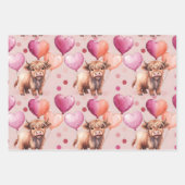 Highland Cow Valentine Pink Candy Hearts Gift Geschenkpapier Set (Vorderseite 2)