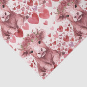 Highland Cow Valentine Pink Rose Tissue Paper Seidenpapier (Ausschnitt)