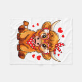 Highland Cow Valentines Day Funny Hearts Valentine Fleecedecke (Vorderseite (Horizontal))