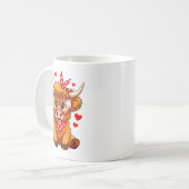Highland Cow Valentines Day Funny Hearts Valentine Kaffeetasse (Vorderseite Links)