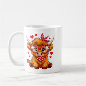 Highland Cow Valentines Day Funny Hearts Valentine Kaffeetasse (Links)