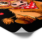 Highland Cow Valentines Day Funny Hearts Valentine Poster (Ecke)