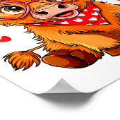 Highland Cow Valentines Day Funny Hearts Valentine Poster (Ecke)