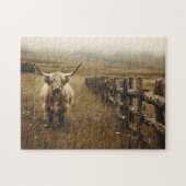 Highland Cow Vintag Sepia Puzzle (Horizontal)