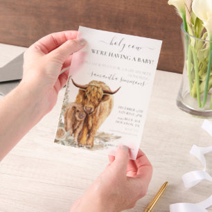 Highland Cow Watercolor Baby Dusche Boho Pergament Einladungen