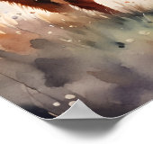 Highland Cow Watercolor Farmhouse Wall Art Poster (Ecke)