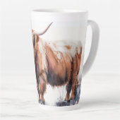 Highland Cow Watercolor Poster Milchtasse (Rechte Ecke)