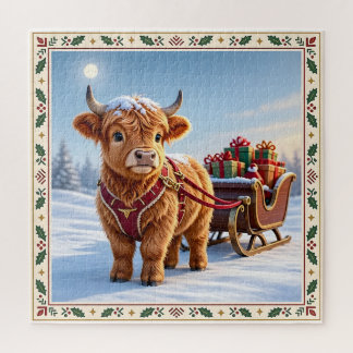 Highland-Cow-Weihnachten Puzzle