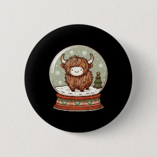 Highland Cow Weihnachten Weihnachten Weihnachtsbau Button