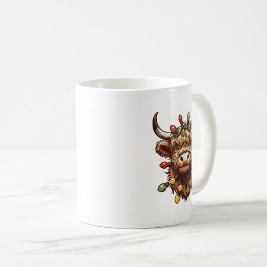 Highland Cow Weihnachten Weihnachten Weihnachtsbau Kaffeetasse (VorderseiteRechts)