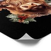 Highland Cow Weihnachten Weihnachten Weihnachtsbau Poster (Ecke)
