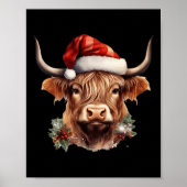 Highland Cow Weihnachten Weihnachten Weihnachtsbau Poster (Vorne)