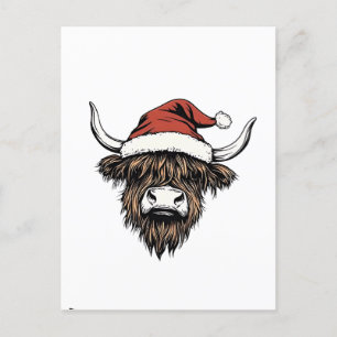 Highland Cow Weihnachten Weihnachtsbaum Weihnachts Einladungspostkarte