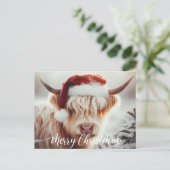Highland Cow Weihnachtskarte Postkarte (Stehend Vorderseite)