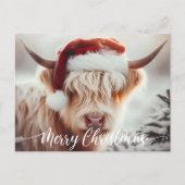 Highland Cow Weihnachtskarte Postkarte (Vorderseite)