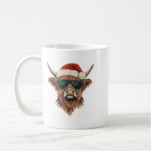 Highland Cow Weihnachtsmannmütze Funny Süße Tier B Kaffeetasse (Links)