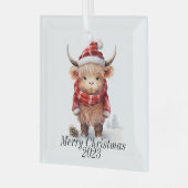 Highland Cow Weihnachtsschmuck (Vorderseite links)