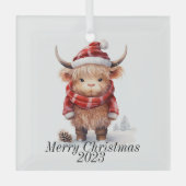 Highland Cow Weihnachtsschmuck (Vorderseite)
