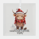 Highland Cow Weihnachtsschmuck (Rückseite)