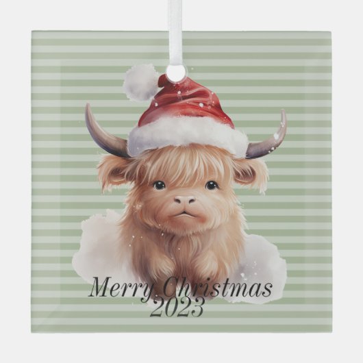 Highland Cow Weihnachtsschmuck (Vorderseite)