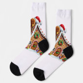 Highland Cow Weihnachtssocken Socken (Linkes Detail)