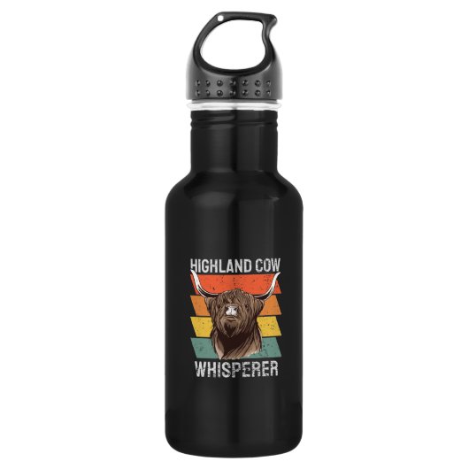 Highland Cow Whisperer Edelstahlflasche (Vorderseite)