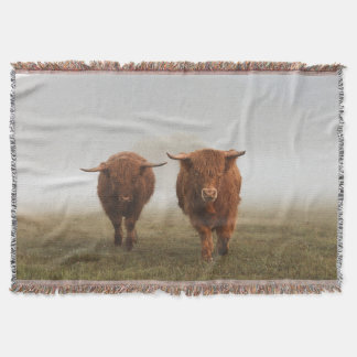 Highland Cow Woven Blanket Decke