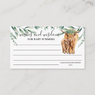 Highland Cow wünscht Weisheit Eucalyptus Baby Show Begleitkarte