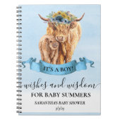 Highland Cow wünscht Wisdom Blue Boy Notizblock (Vorderseite)