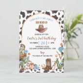 Highland Cowboy 2. Geburtstags-Party Einladung (Stehend Vorderseite)