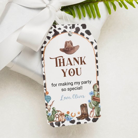 Highland Cowboy Birthday Danke Tag Geschenkanhänger