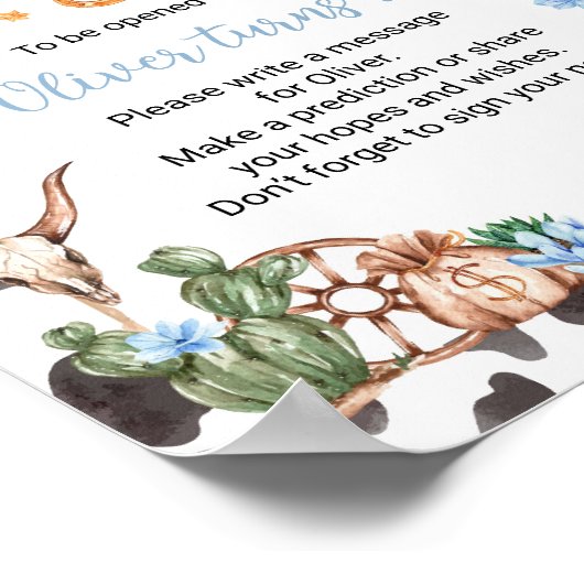 Highland Cowboy Birthday Time Capsule Zeichen Poster (Ecke)