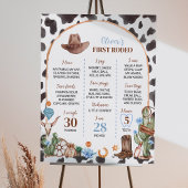 Highland Cowboy First Birthday Milestone Sign Poster