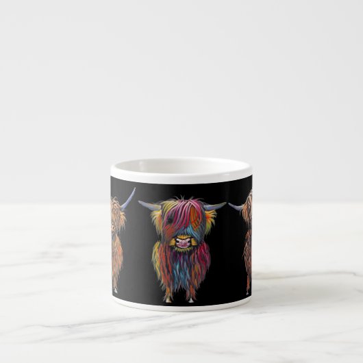 Highland Cows ' ALL THee " Espresso Tasse (Vorderseite)