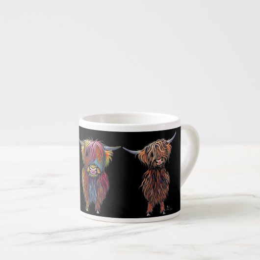 Highland Cows ' ALL THee " Espresso Tasse (Vorderseite Rechts)
