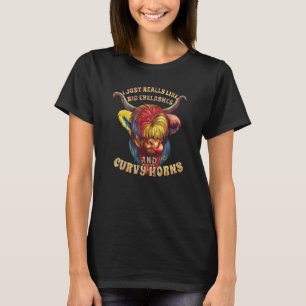 Highland Cows Bauer Rind Curvy Horns T-Shirt