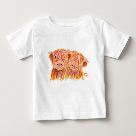 Highland Cows 'Buddies' von Shirley MacArthur Baby T-shirt (Vorderseite)