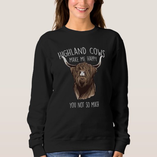 Highland Cows Make Me Happy Highland Cow Sweatshirt (Vorderseite)
