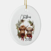 Highland Cows Weihnachten Keramik Ornament (Rechts)