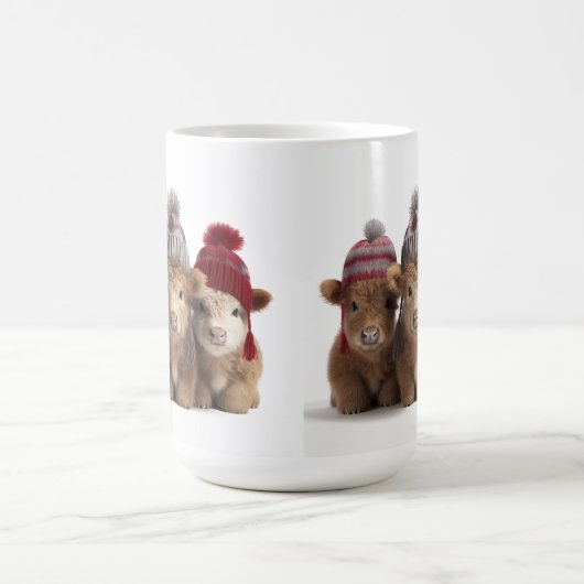 Highland Cows Weihnachtsfeiertag Kaffeetasse (Mittel)