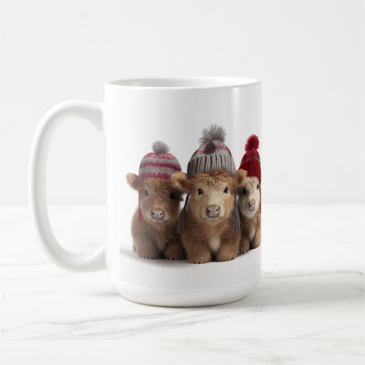Highland Cows Weihnachtsfeiertag Kaffeetasse (Links)